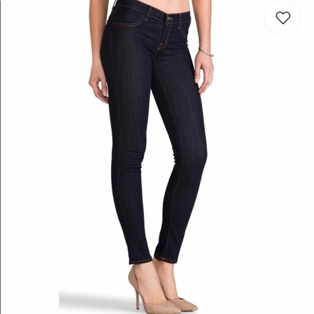 J Brand Dark Wash Starless Skinny Mid Rise Cropped Denim, size 29